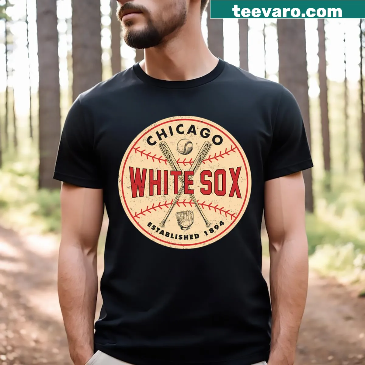 Vintage Chicago White Sox T-shirt with retro logo — on a men's t-shirt