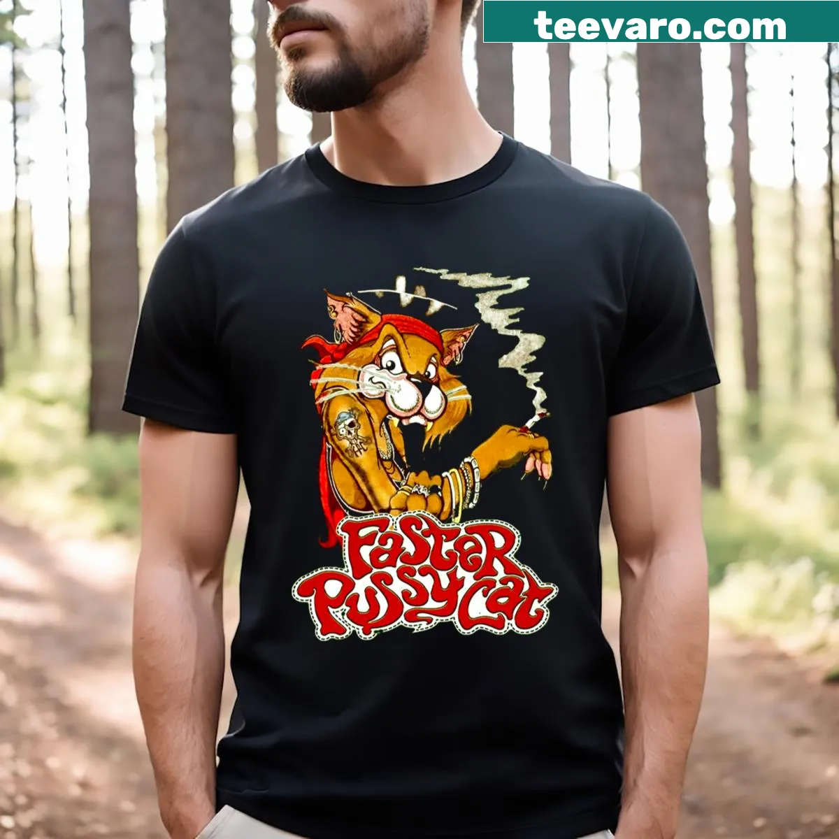 Vintage graphic tee featuring Poison band art — on a men's t-shirt