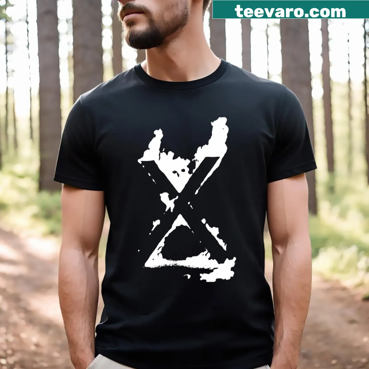 Essential T-shirt featuring X Band logo for music lovers — on a men's t-shirt