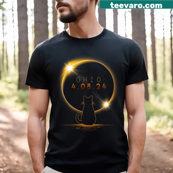 Illustrative t-shirt celebrating the 2024 total solar eclipse.