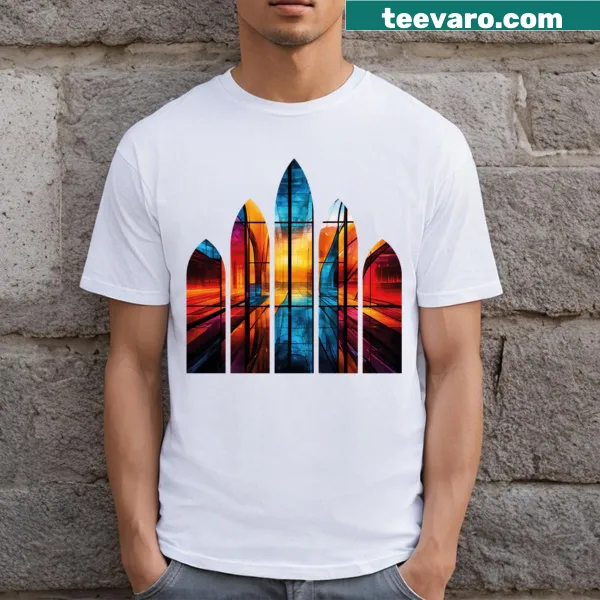 Abstract T-shirt featuring a modern design of glasses