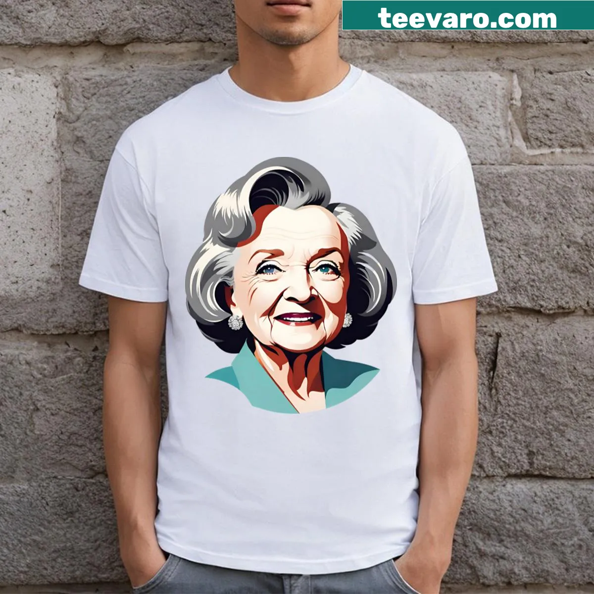 Tribute to Betty White T-shirt with a heartwarming graphic. — on a men's t-shirt