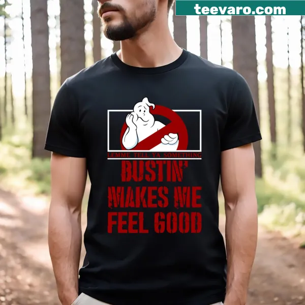 Ghost illustration with text Bustin' Ghost Model T-shirt