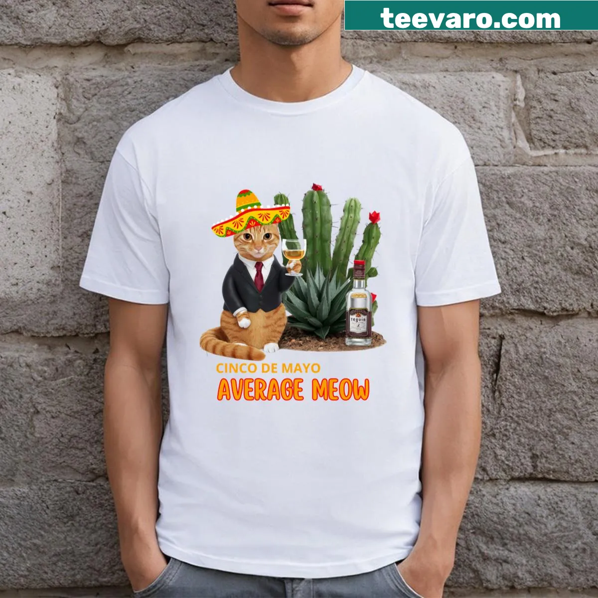 Festive Cinco De Mayo T-shirt with lively graphic elements — on a men's t-shirt