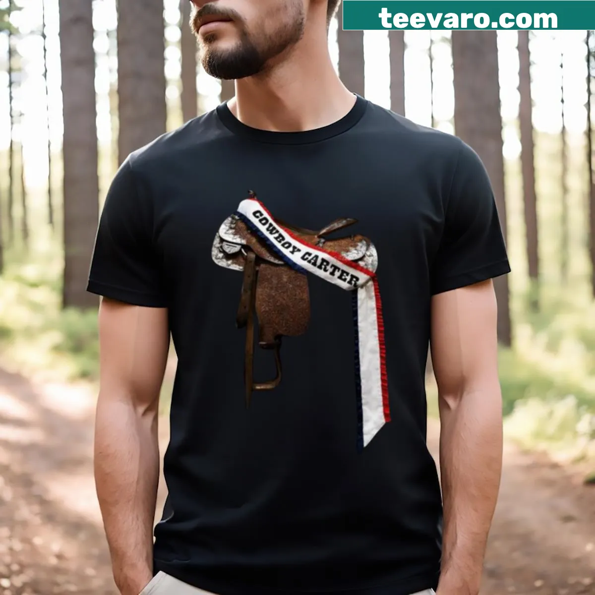 Illustration of a cowboy on a rugged t-shirt — on a men's t-shirt