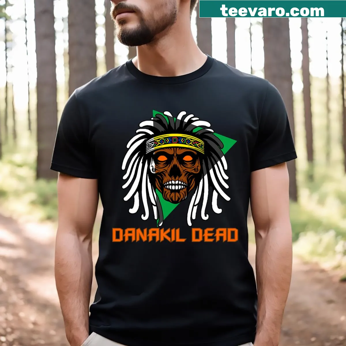 Illustrative design showcasing the Afar region on a T-shirt. — on a men's t-shirt