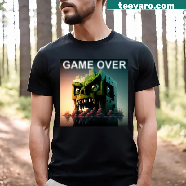 Illustrated gaming-themed t-shirt inspired by video games