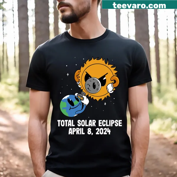 Youth T-shirt featuring funny solar eclipse design for 2024