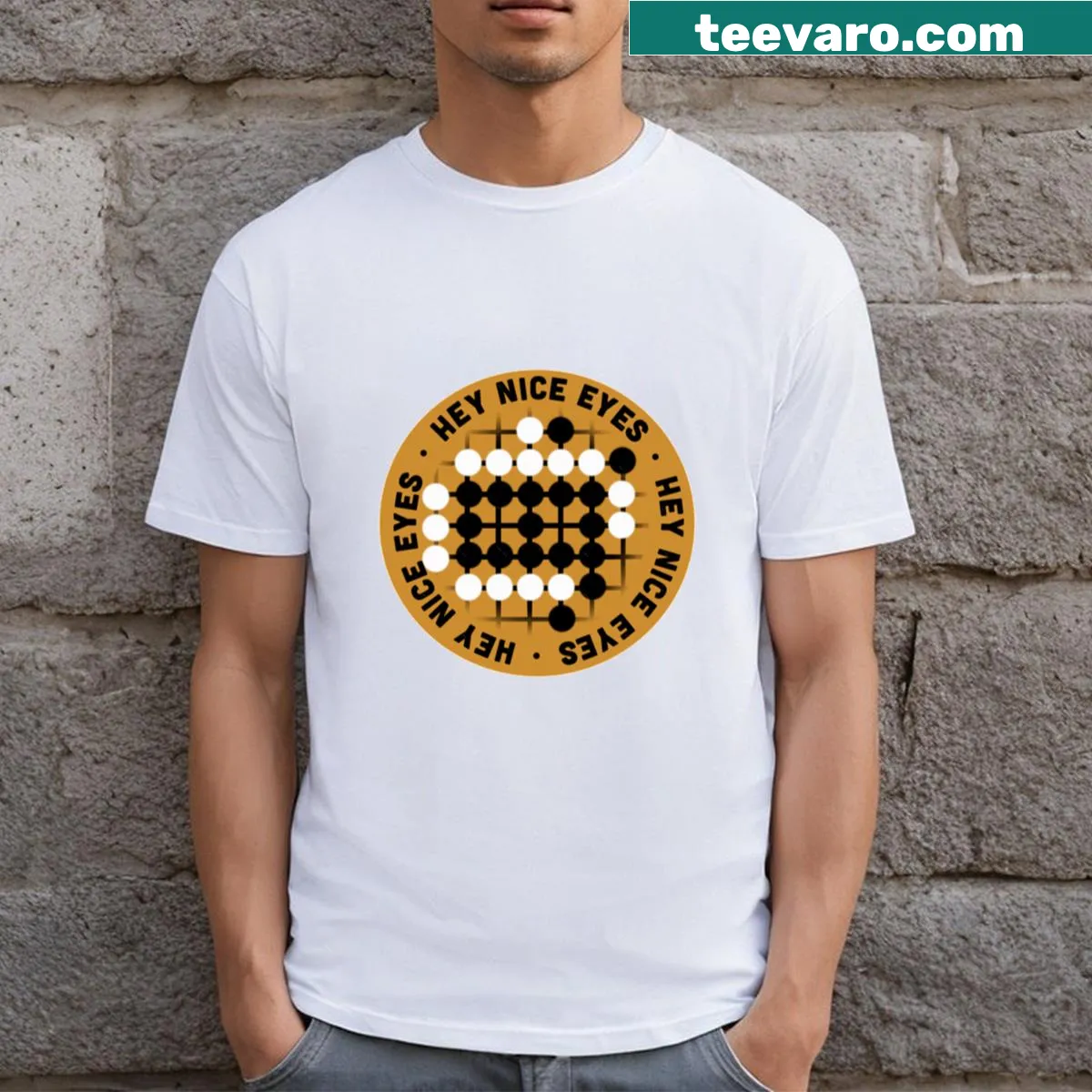 Illustrated Baduk T-shirt featuring Go game design — on a men's t-shirt