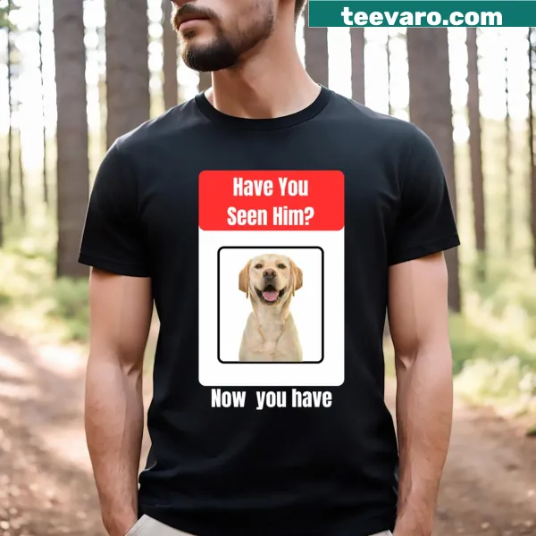 Playful phrase design on Have You Seen Him T-shirt