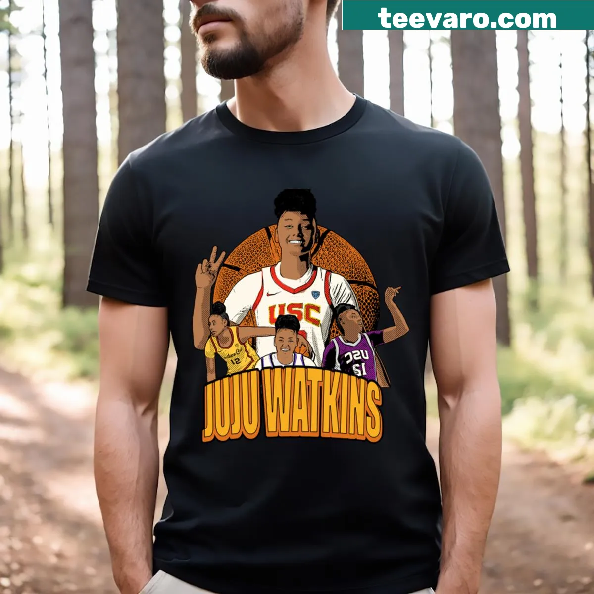 Bootleg comic style T-shirt featuring Juju Watkins in a playful design — on a men's t-shirt