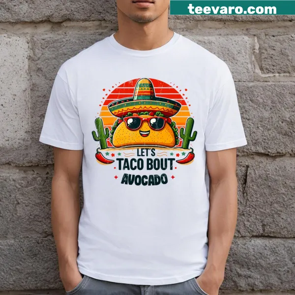 Playful taco and avocado graphic on t-shirt