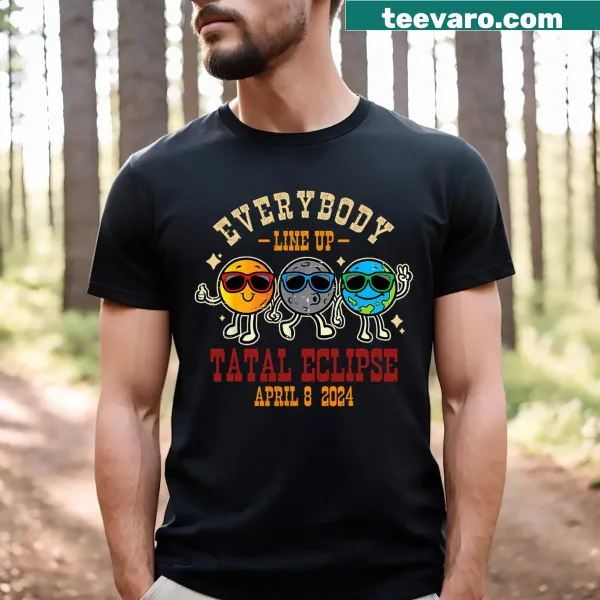Funny t-shirt featuring Earth and Moon illustration with eclipse phrase