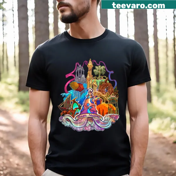 Whimsical t-shirt with 'Magic Happening Rn' text design