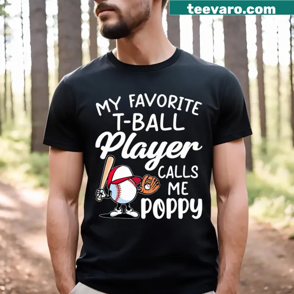 Fun typography t-shirt celebrating a grandfather's bond with his favorite T-ball player