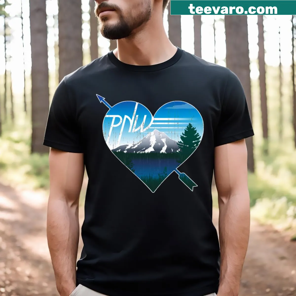 Sentimental Pnwpnw Love t-shirt with heartfelt design — on a men's t-shirt