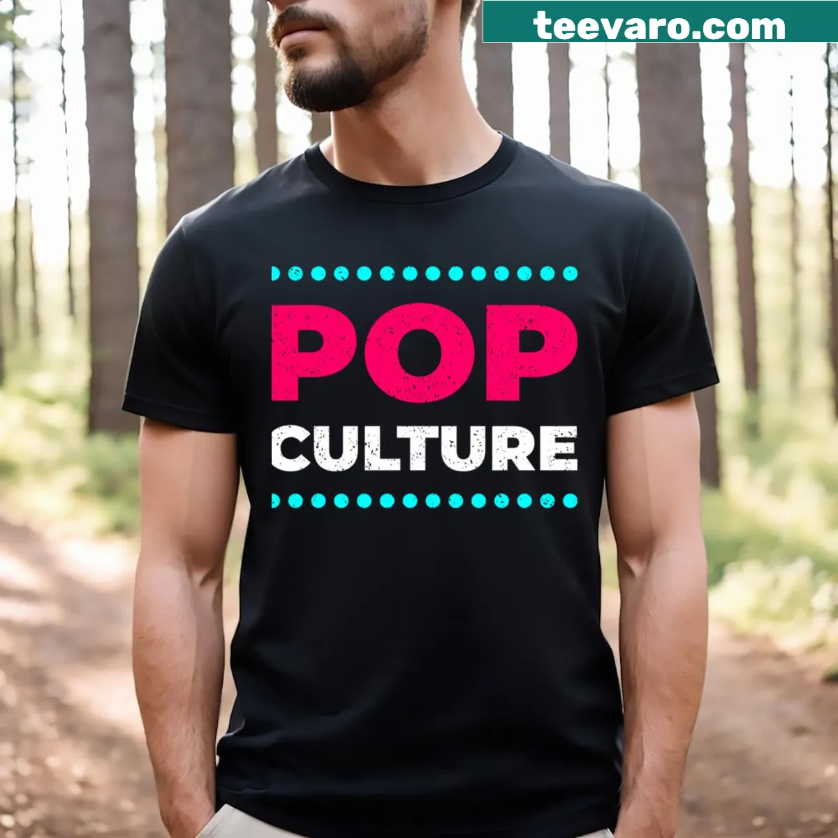 Pop Culture Typography t-shirt featuring playful text design — on a men's t-shirt