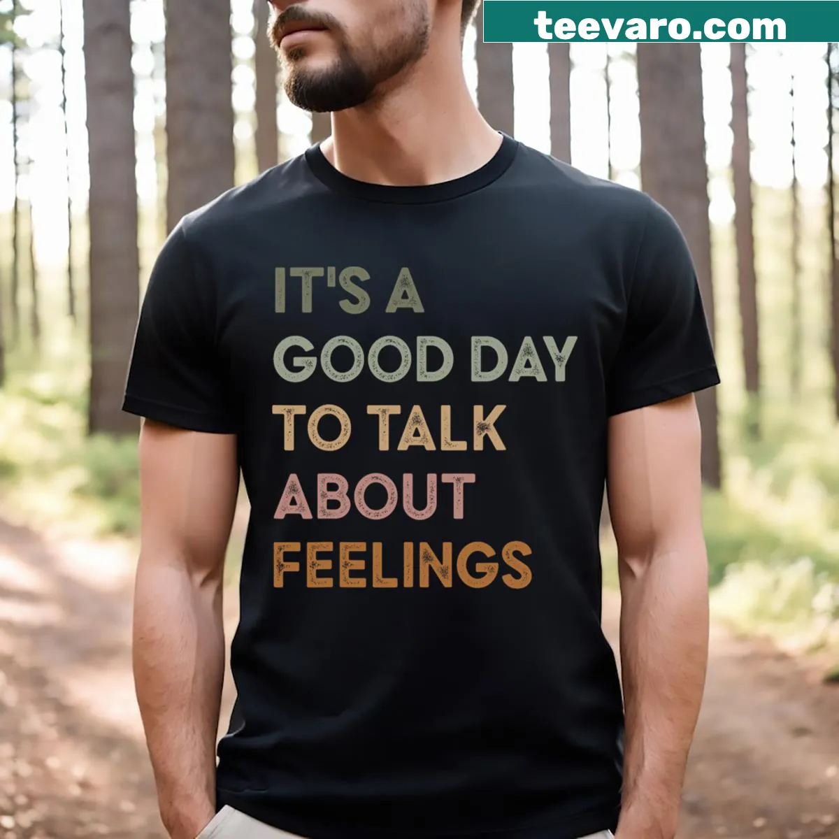 T-shirt promoting mental health awareness with a thoughtful message — on a men's t-shirt
