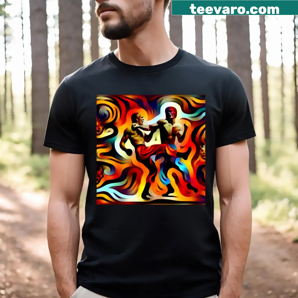 Illustration of ropes symbolizing rebellion on a T-shirt — on a men's t-shirt