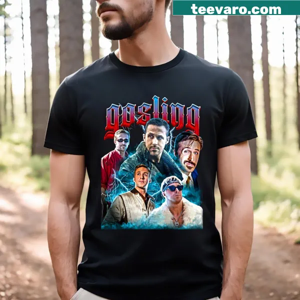Artistic design referencing Ryan Gosling on T-shirt