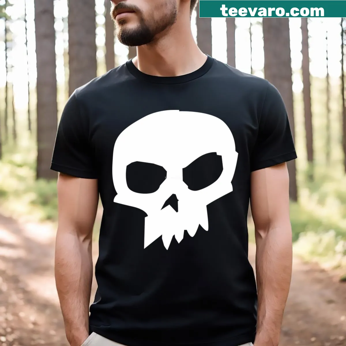 Edgy Sid Phillips skull graphic t-shirt — on a men's t-shirt