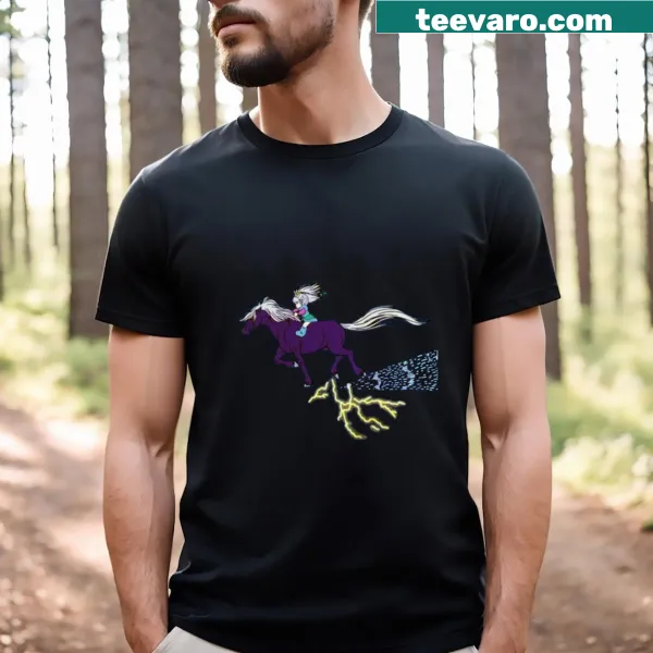 Whimsical design of Stormy and Skydancer on a t-shirt