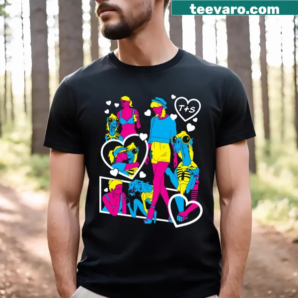 Illustration of Taylor and Sebulba racing through space on a T-shirt