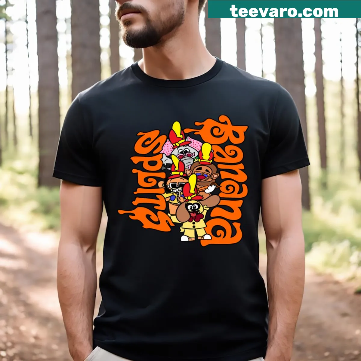 T-shirt featuring cartoon characters from The Banana Splits — on a men's t-shirt