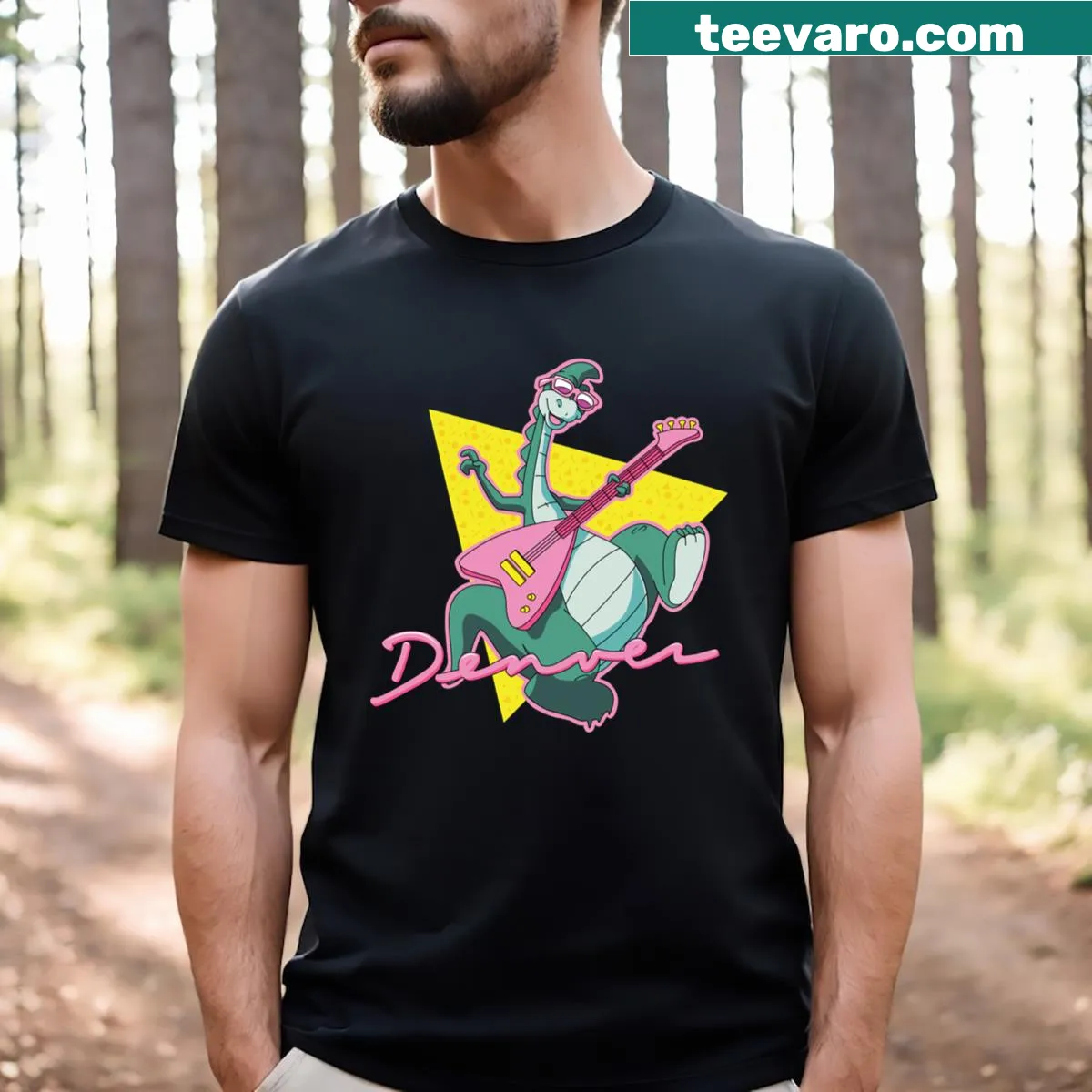 Illustration of the last dinosaur on a t-shirt — on a men's t-shirt