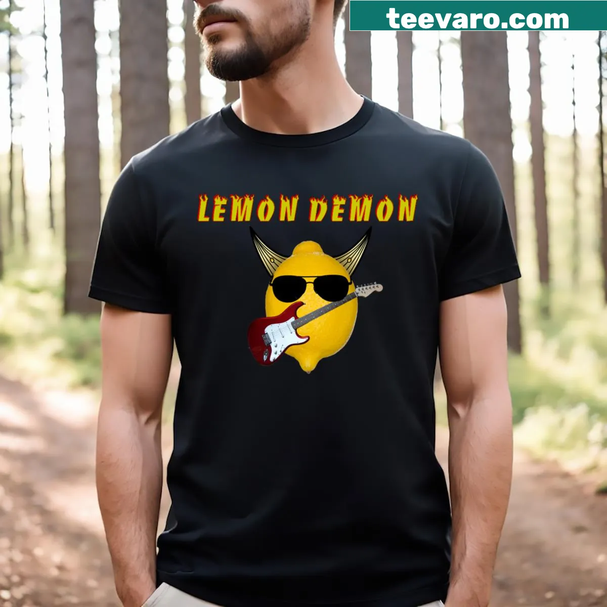 Illustration of a young fisherman enjoying fishing adventures — on a men's t-shirt