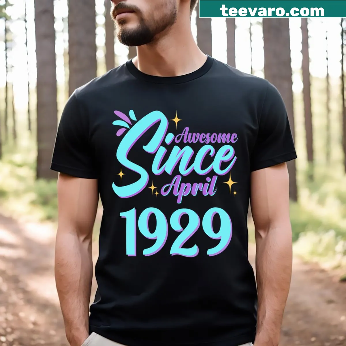 95th birthday graphic T-shirt for women — on a men's t-shirt