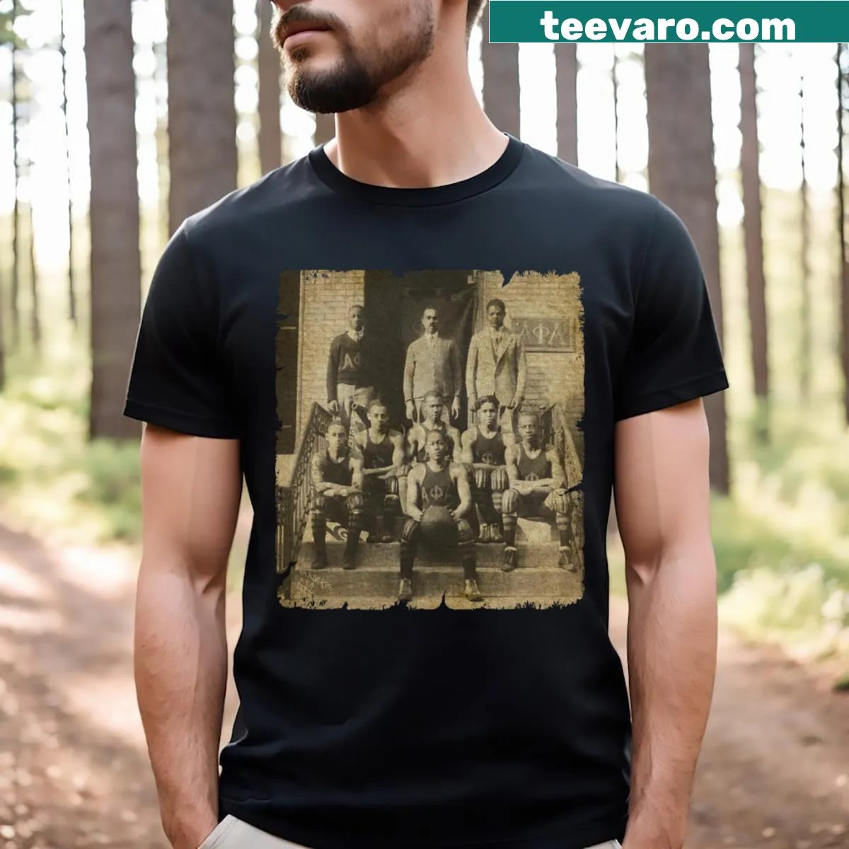 T-shirt featuring vintage typography and design for Alpha Phi Alpha Fraternity Inc. — on a men's t-shirt