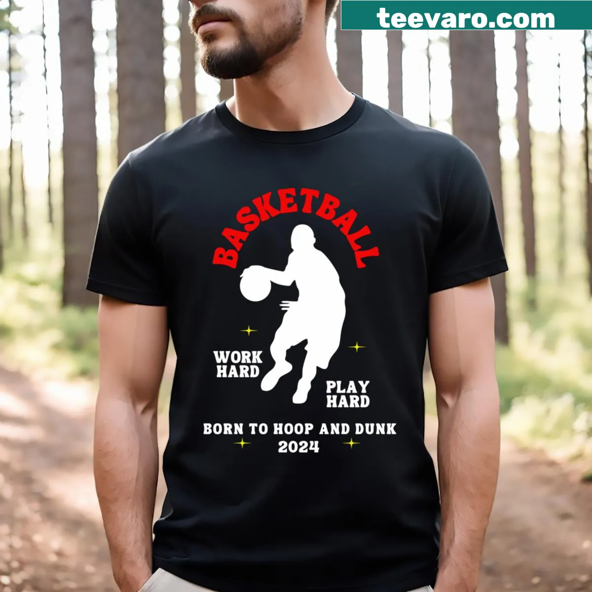 Basketball-themed t-shirt featuring the phrase Just Dunk It — on a men's t-shirt