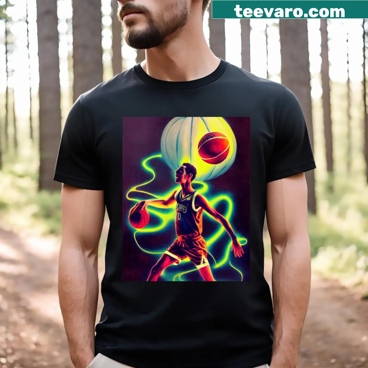 Funny 'Ha' graphic tee for basketball players — on a men's t-shirt