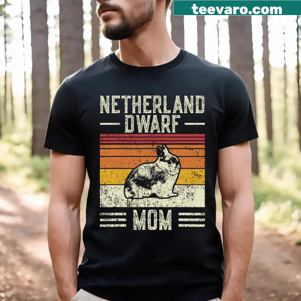 Vintage distressed t-shirt featuring 'Best Rabbit Mom' with a Netherland Dwarf graphic