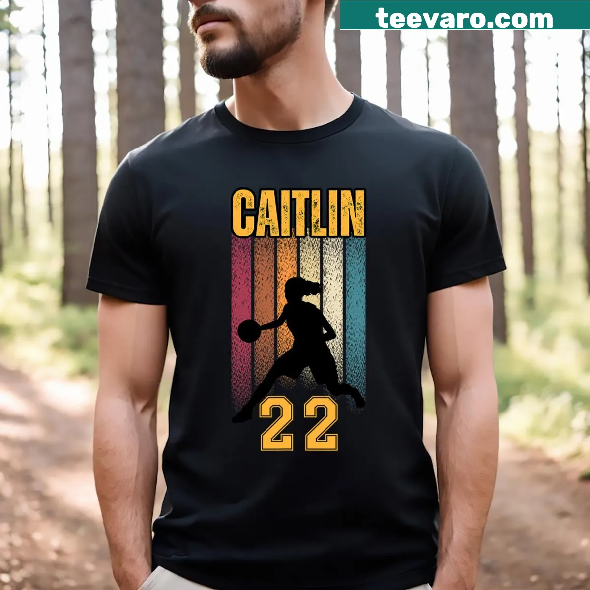 Basketball-themed T-shirt with number 22 and a graphic design for fans — on a men's t-shirt