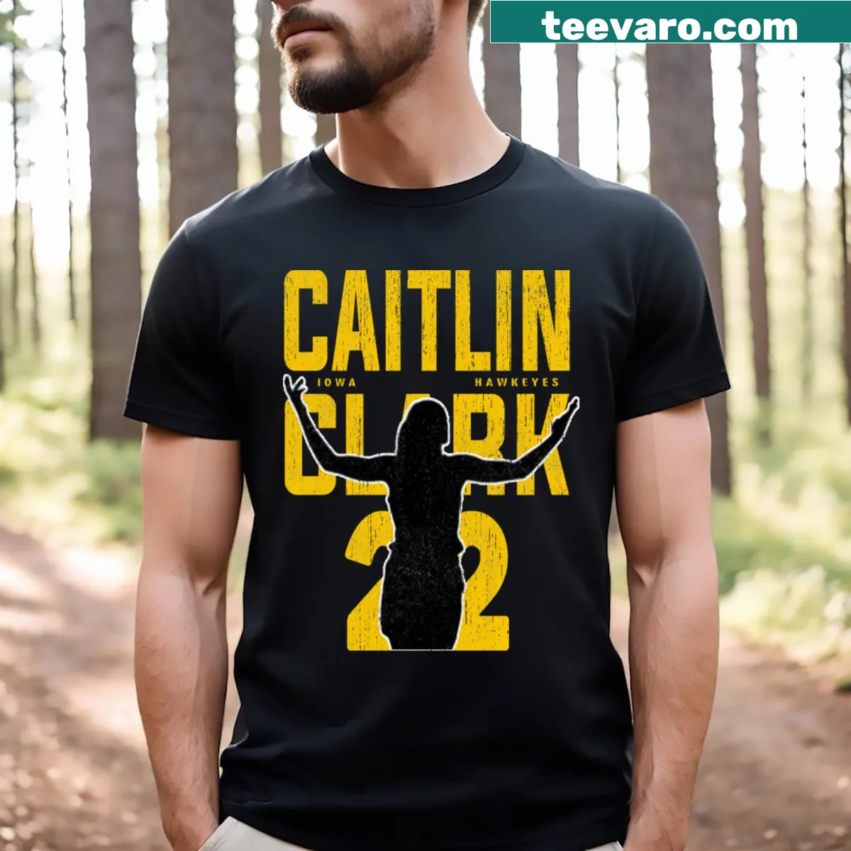 Caitlin Clark Vintage T-shirt with classic typography — on a men's t-shirt