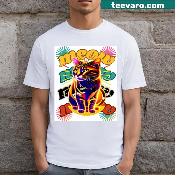 Adorable cat-themed t-shirt with a playful graphic
