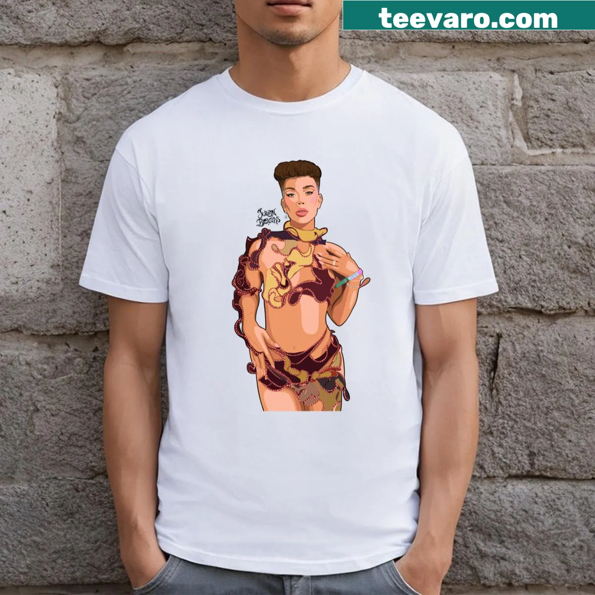 Playful Coachella Jc T-shirt featuring fun festival-inspired graphics. — on a men's t-shirt