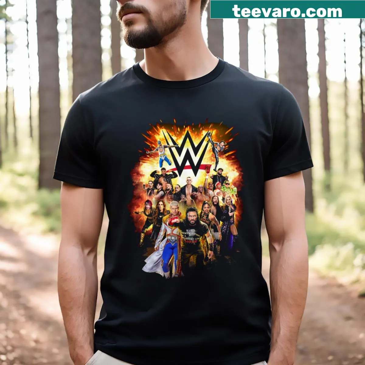 Cody Rhodes Group Superstar themed t-shirt — on a men's t-shirt