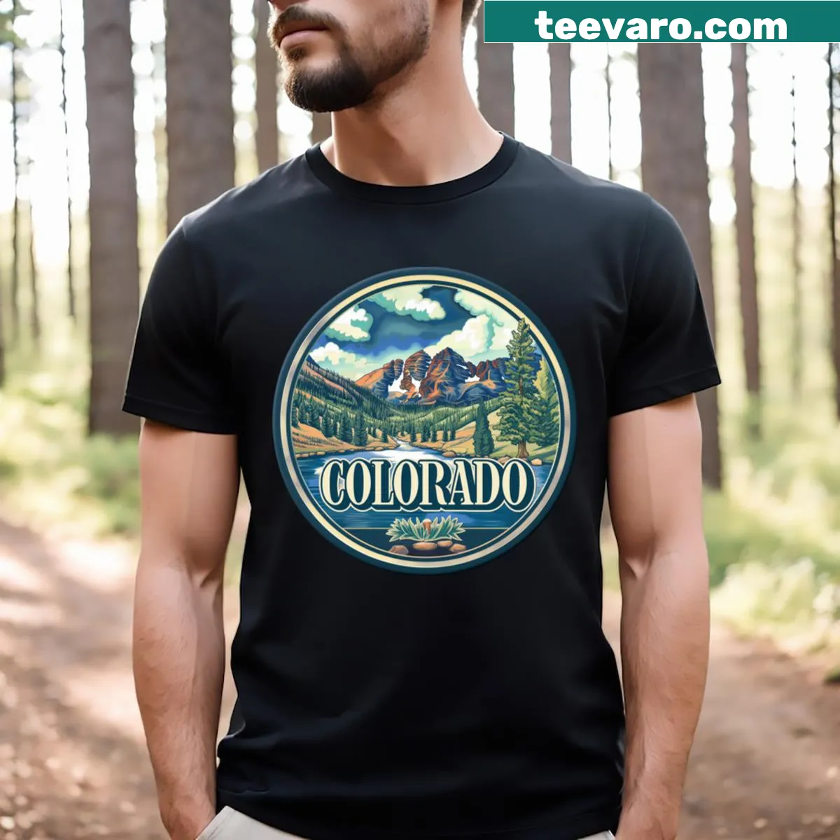 Colorado-themed graphic on a casual T-shirt — on a men's t-shirt