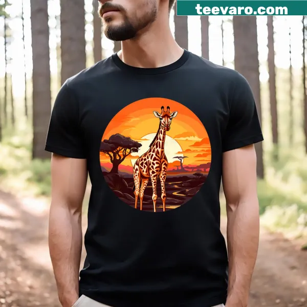 Illustration of a cute giraffe on a kids T-shirt