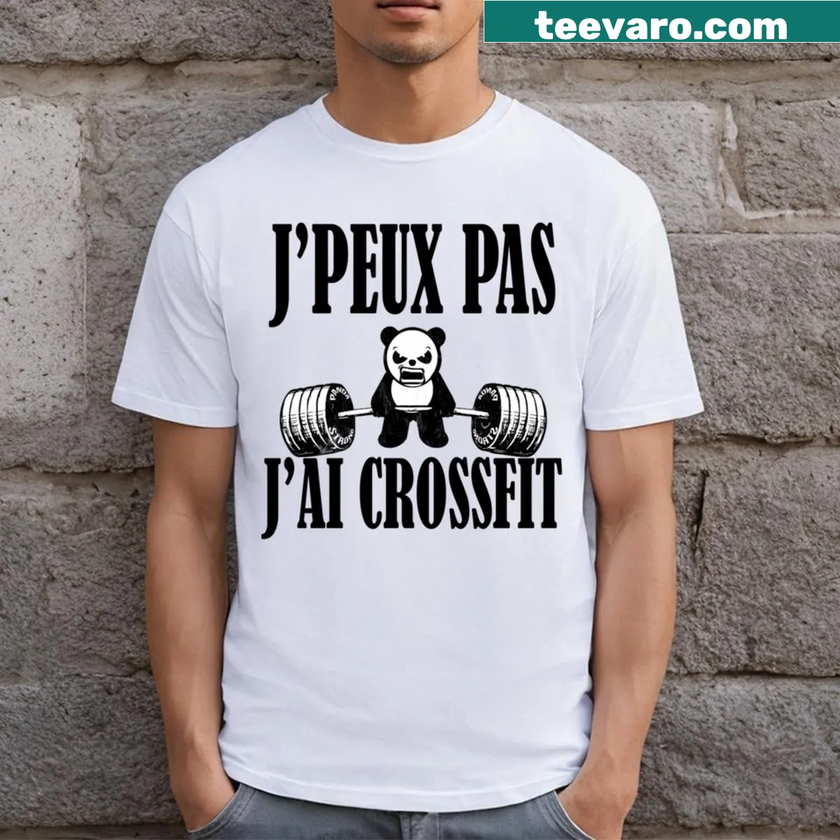 Humorous CrossFit-themed T-shirt showcasing dedication to fitness — on a men's t-shirt