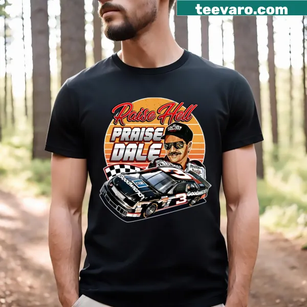 Retro graphic T-shirt honoring Dale Earnhardt with text