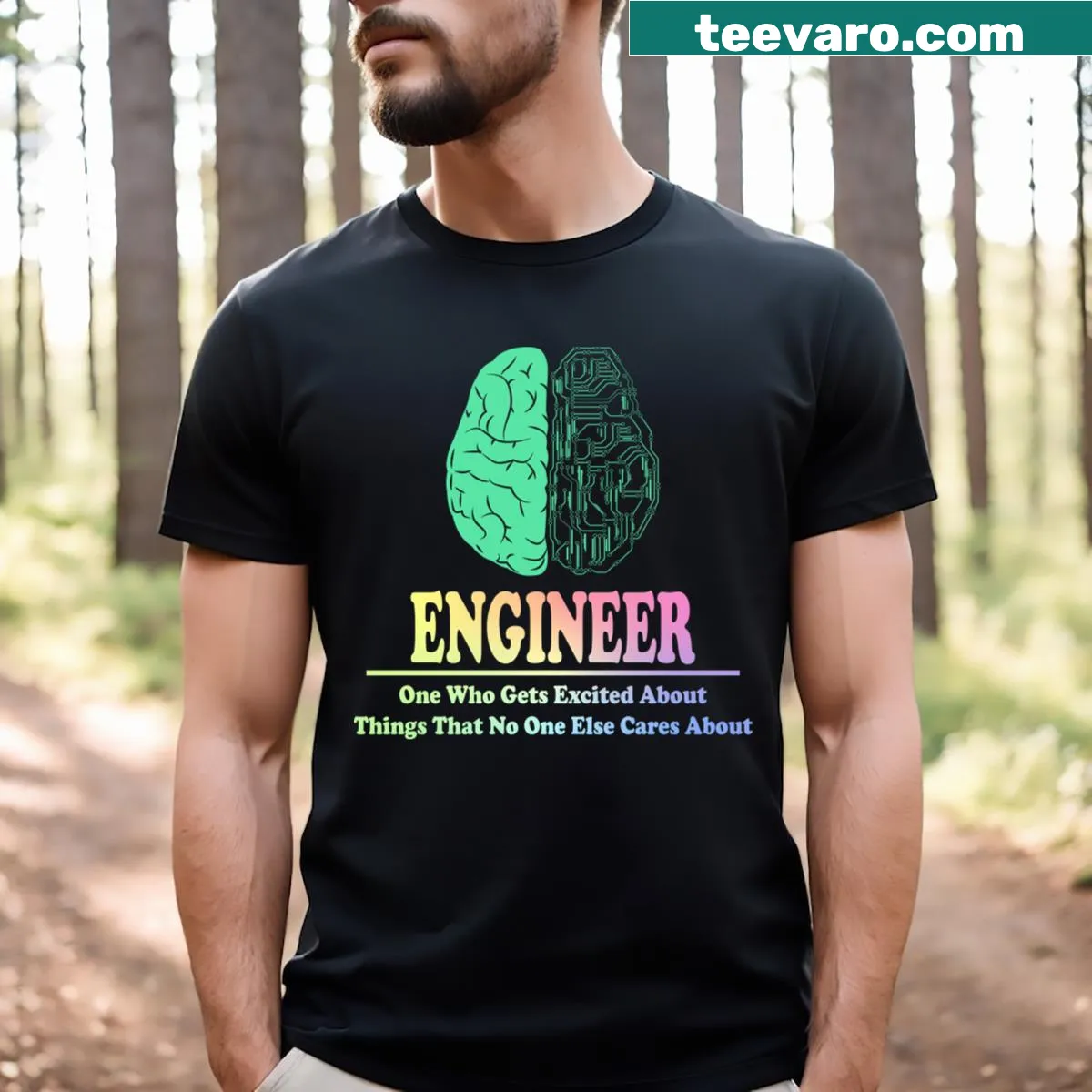 Engineer-themed t-shirt with clever graphic — on a men's t-shirt