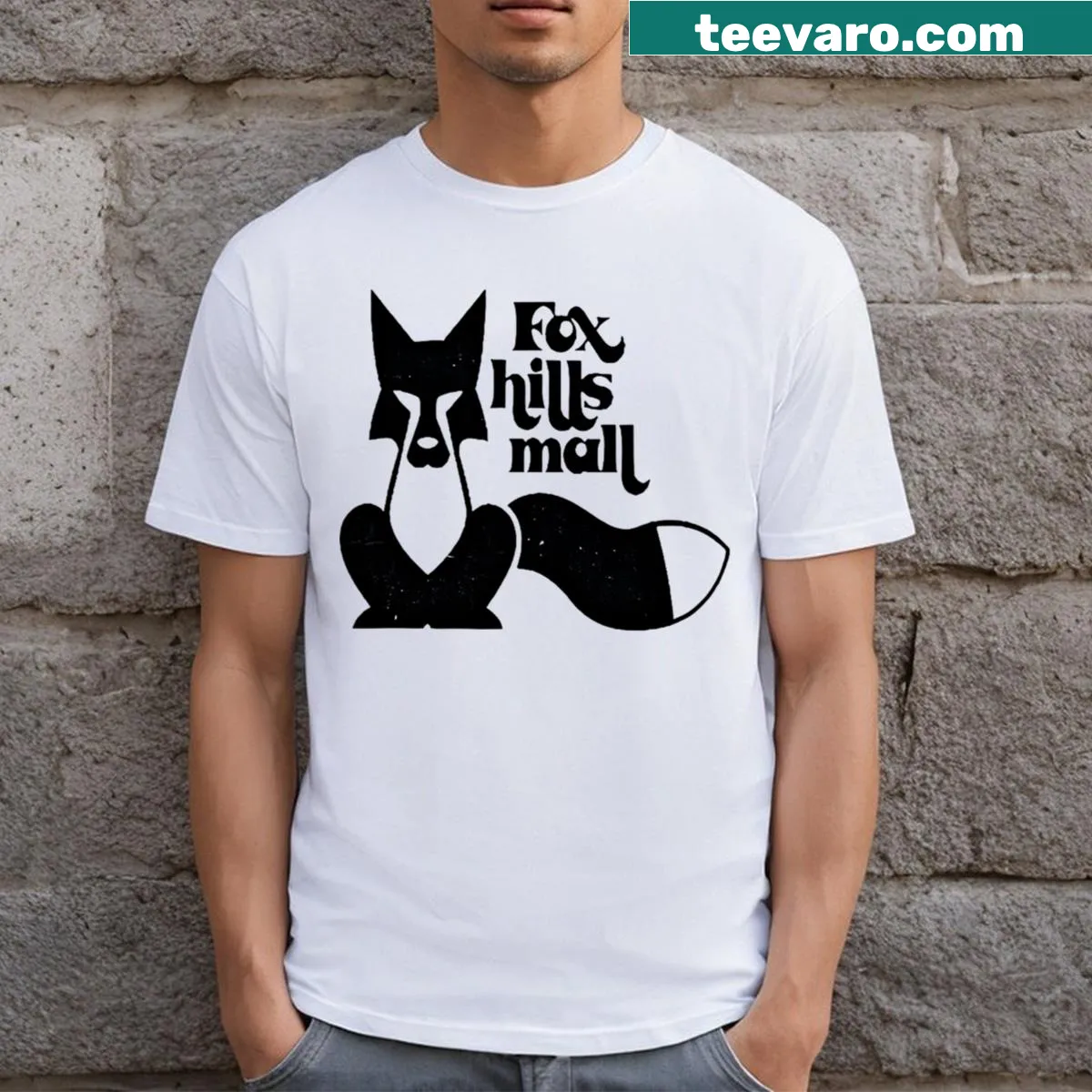 Vintage-inspired T-shirt celebrating Fox Hills Mall — on a men's t-shirt