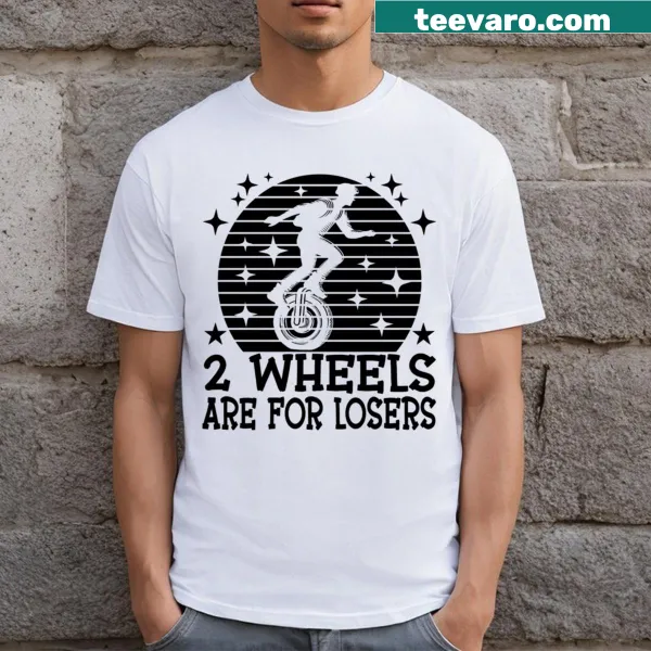 Fun graphic of a cute electric unicycle on a T-shirt