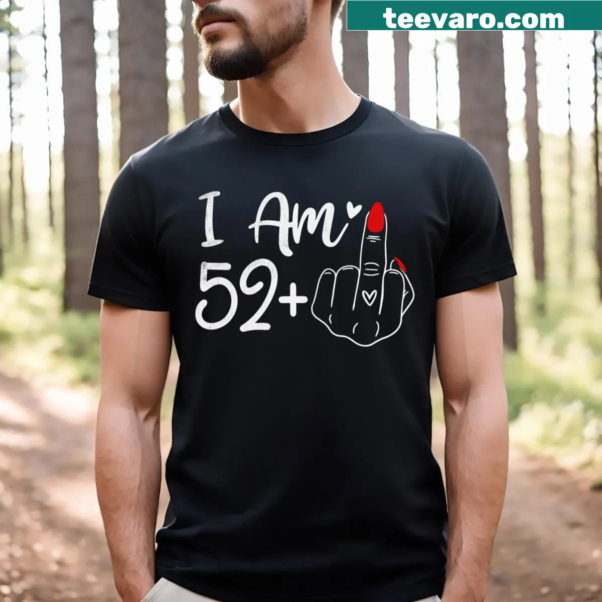 Funny birthday t-shirt for turning 53 — on a men's t-shirt