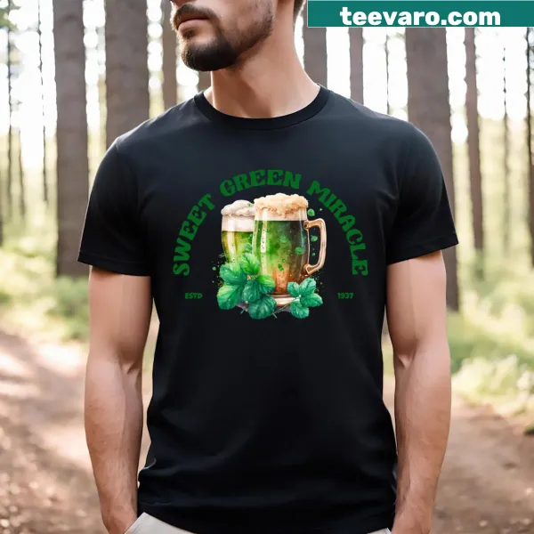 Playful T-shirt featuring humorous beer-themed graphics
