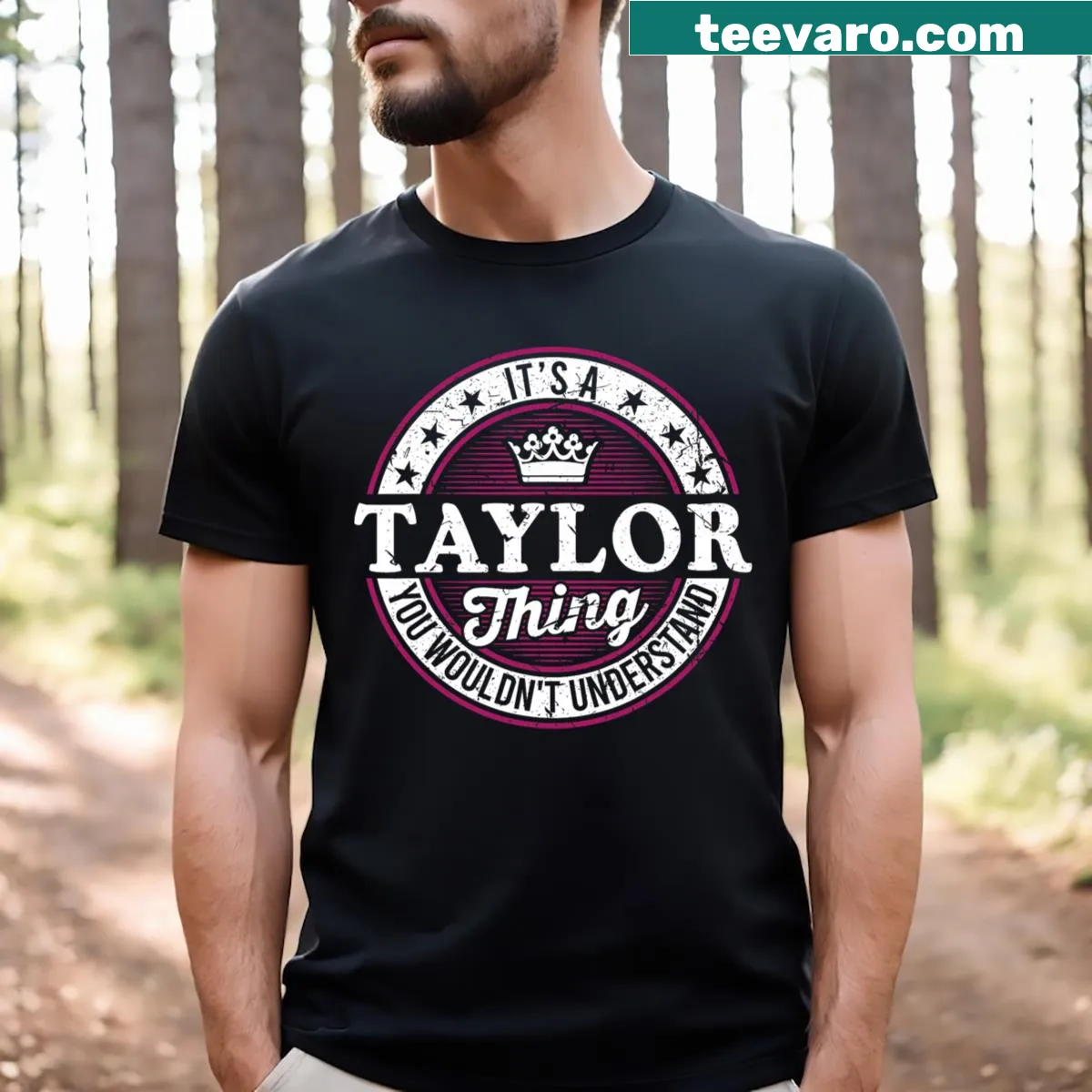 Vintage Taylor Swift T-shirt with playful fan text — on a men's t-shirt